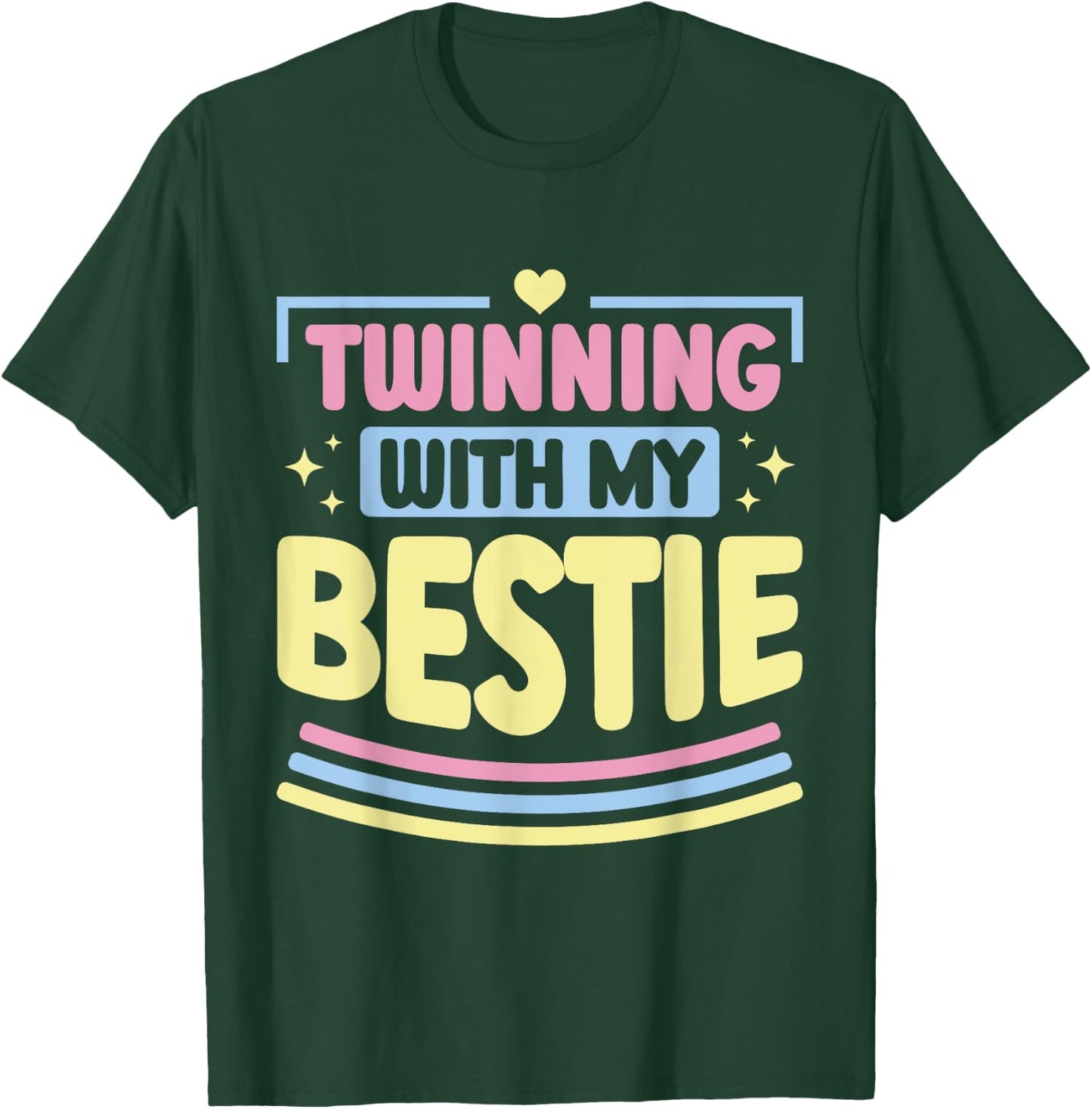 Friends Matching Twins Day Kids Bestie T-Shirt - T-Shirt | Forest