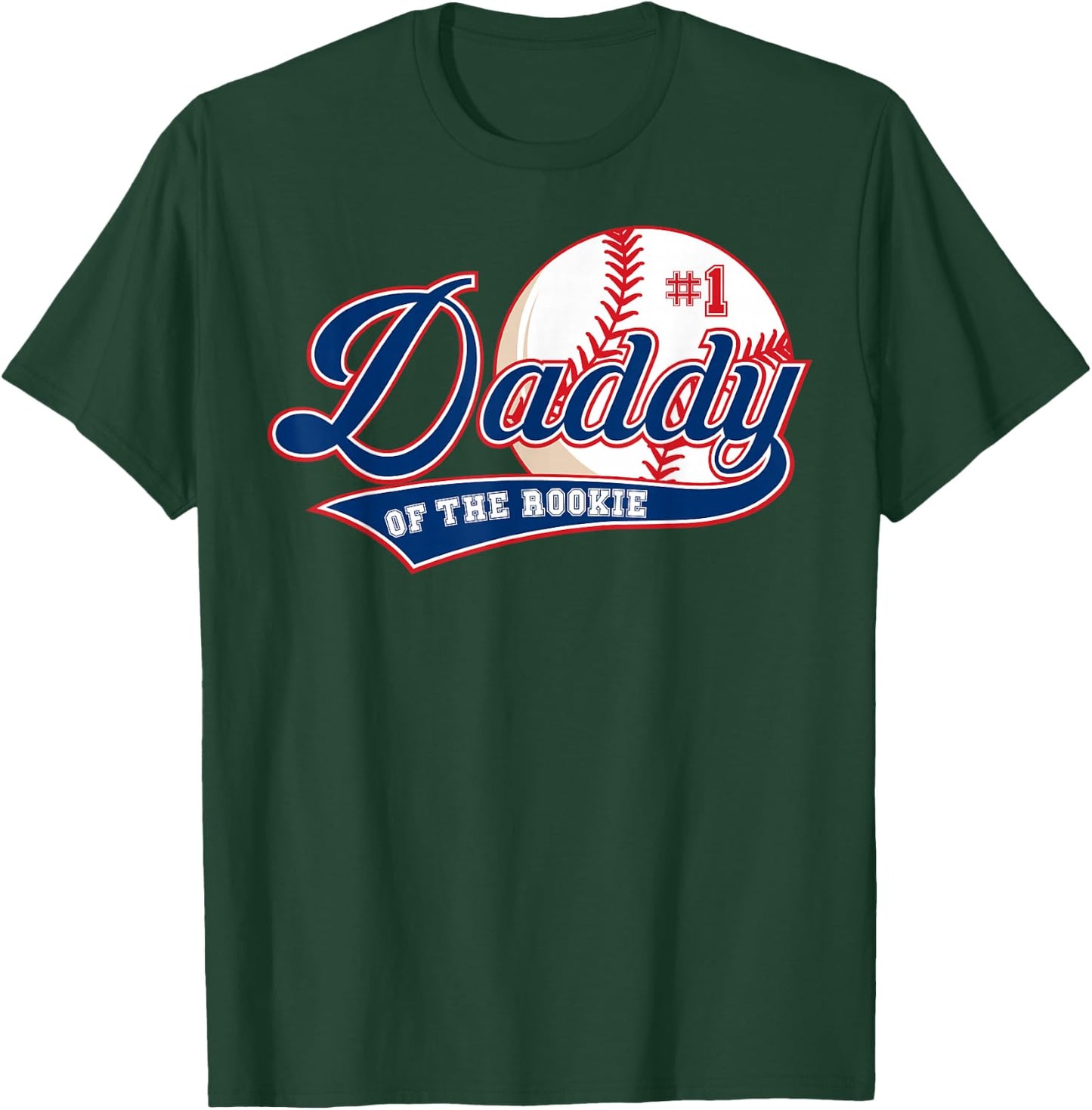 Daddy of Rookie of Year 1st Birthday Baseball Theme Matching T-Shirt - T-Shirt | Forest