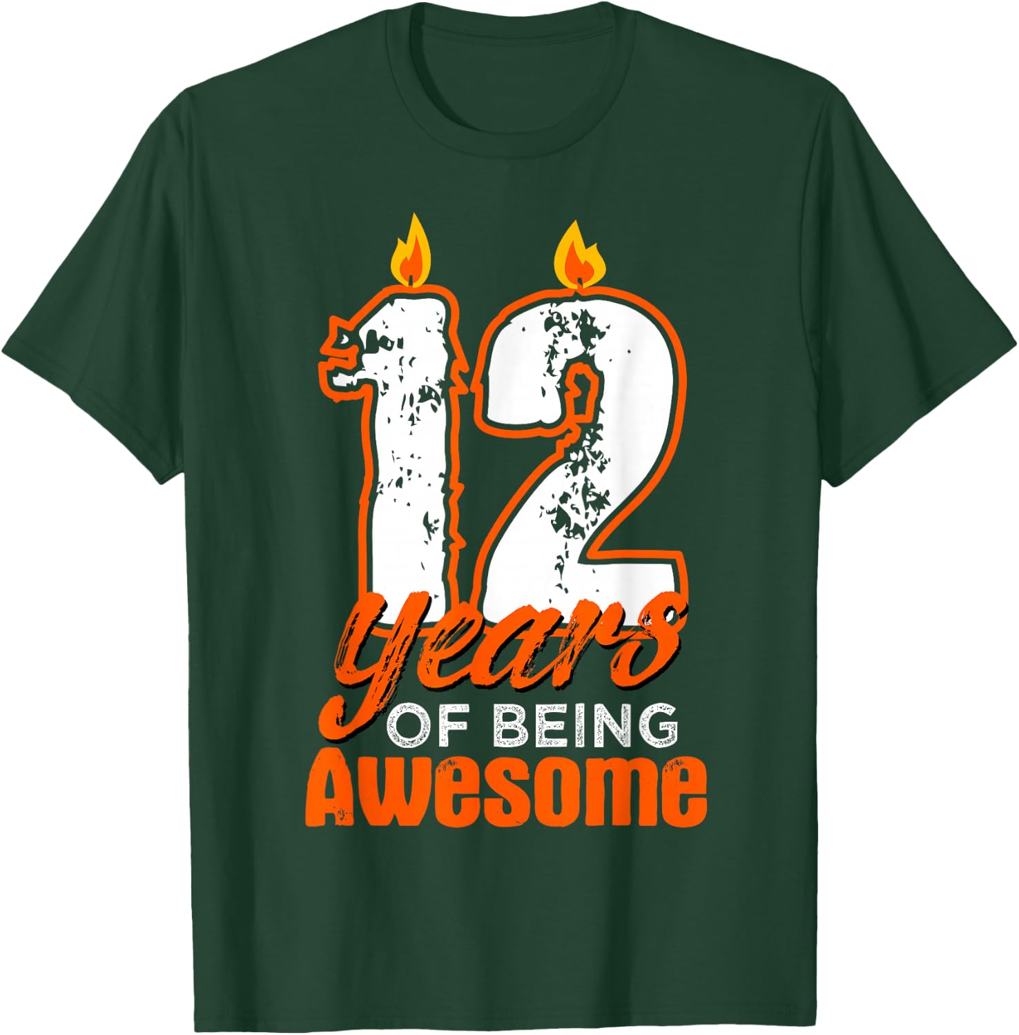 Candle 12 Birthday Party Wishes Cake Decoration Candlelight T-Shirt - T-Shirt | Forest