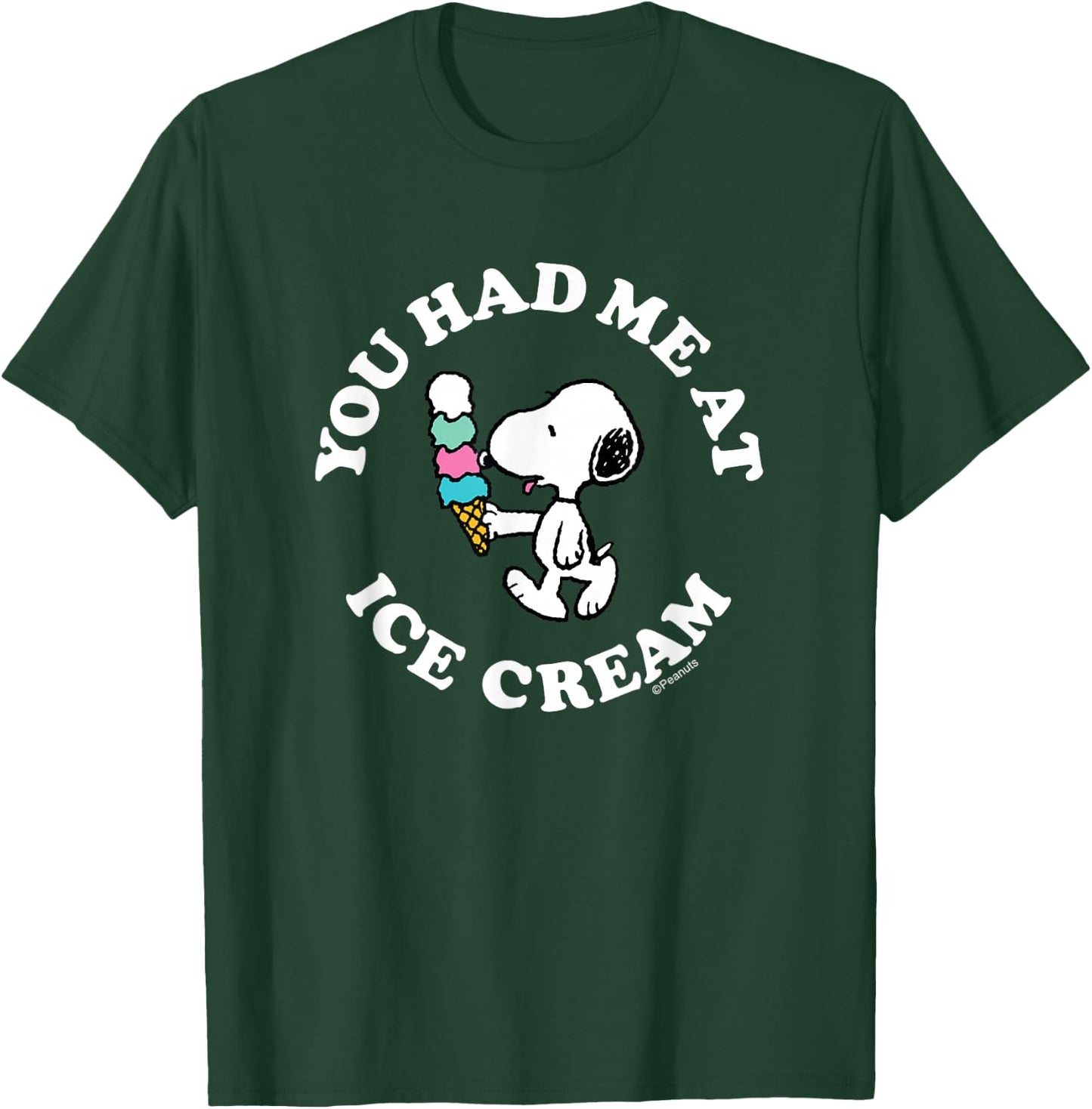 Peanuts - Snoopy You Had Me At Ice Cream T-Shirt - T-Shirt | Forest