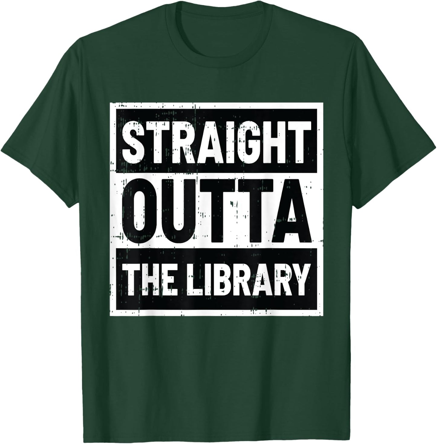 Straight Outta The Library Black Fun-ny Librarian Gift T-Shirt - T-Shirt | Forest