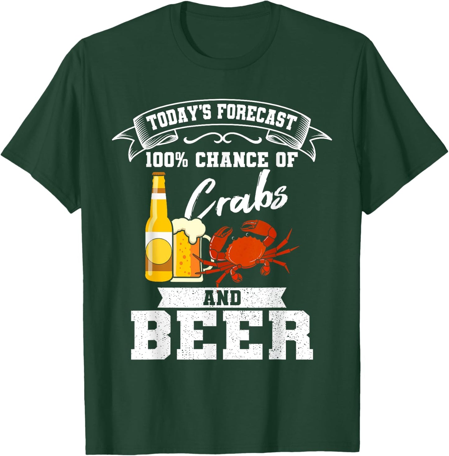 Crabs and Beer Chesapeake Blue Crab Shirt Crabbing Men Women T-Shirt - T-Shirt | Forest