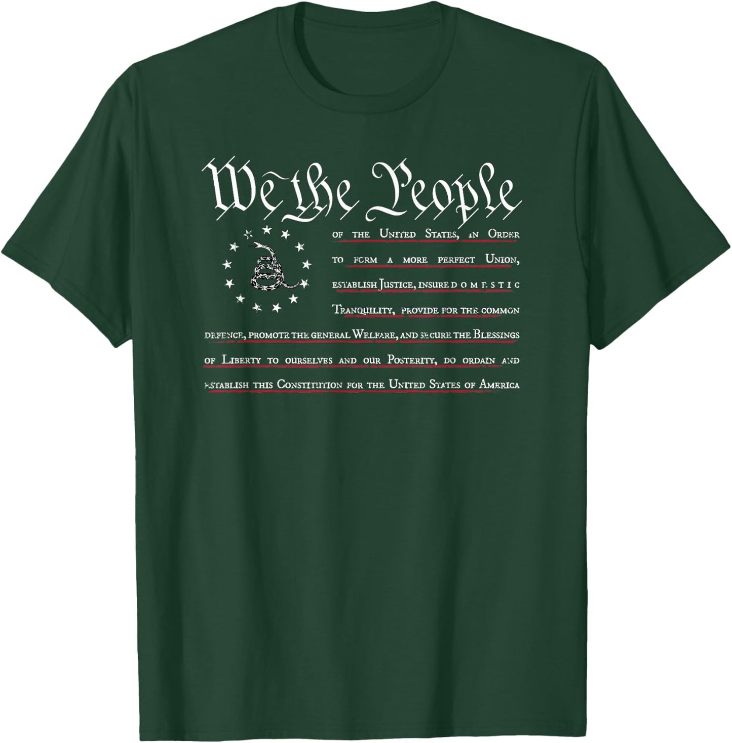 We The People Gadsden USA Flag, Preamble of The Constitution T-Shirt - T-Shirt | Forest