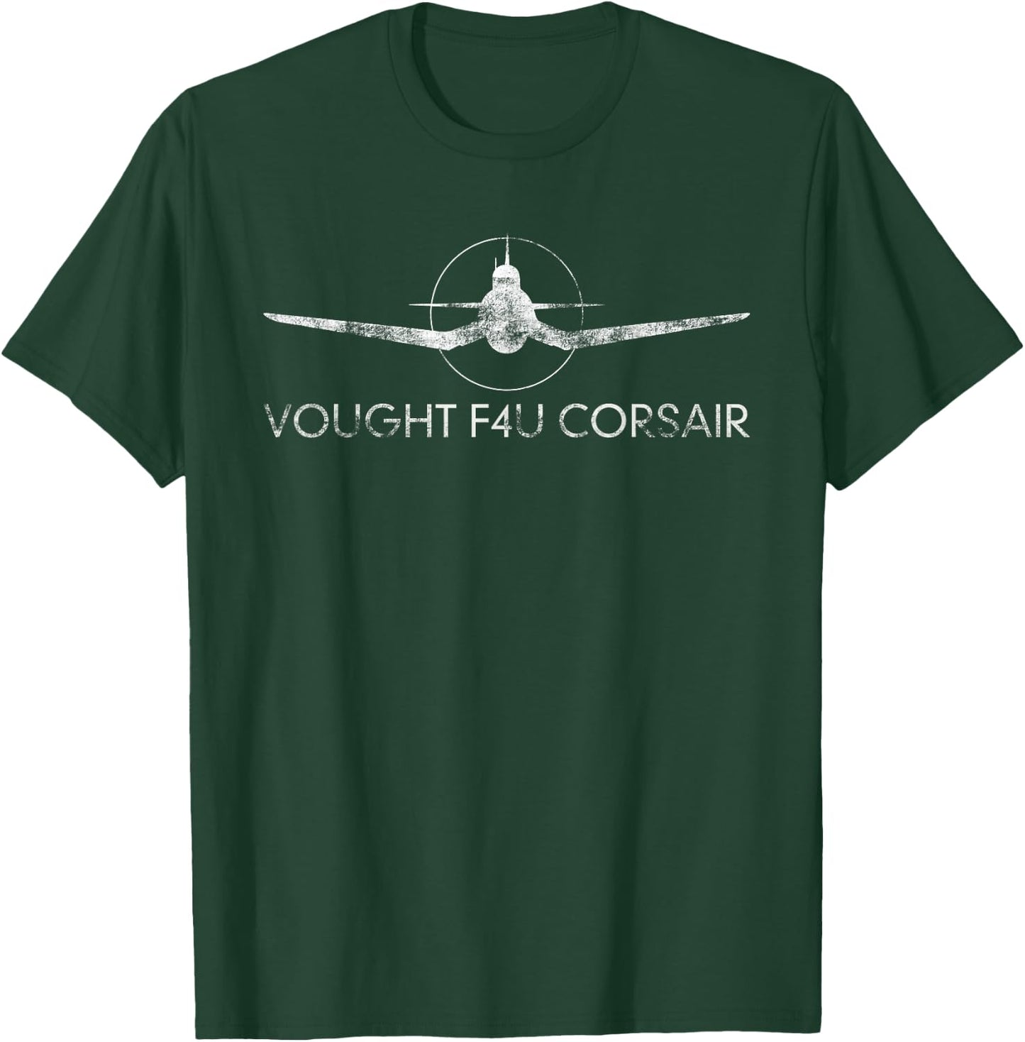 Vought F4U Corsair WW2 Plane Warplanes Silhouette T-Shirt - T-Shirt | Forest