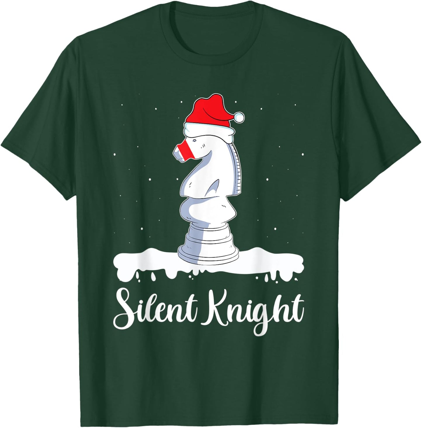 Silent Knight Chess Pun Xmas Knight Figure Christmas Chess T-Shirt - T-Shirt | Forest