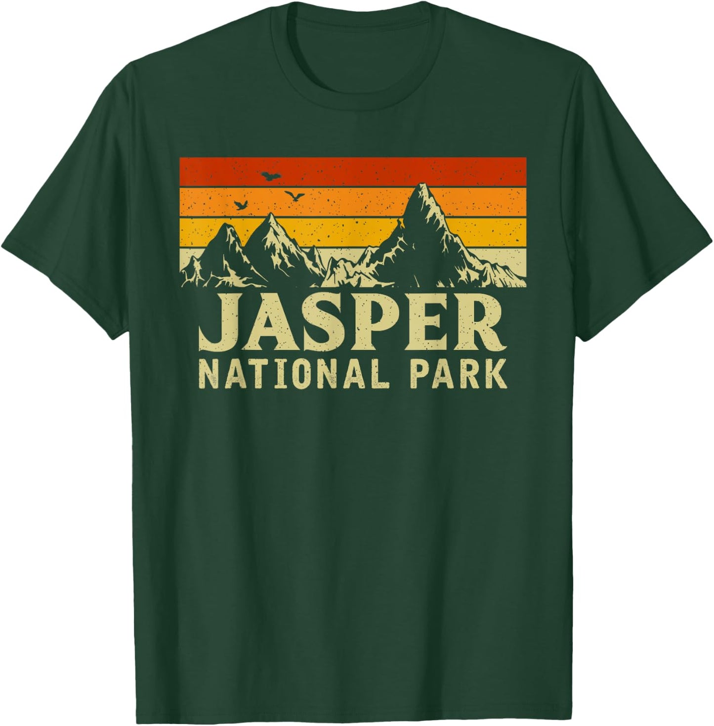 Vintage Retro Mountain Graphics Jasper National Park T-Shirt - T-Shirt | Forest