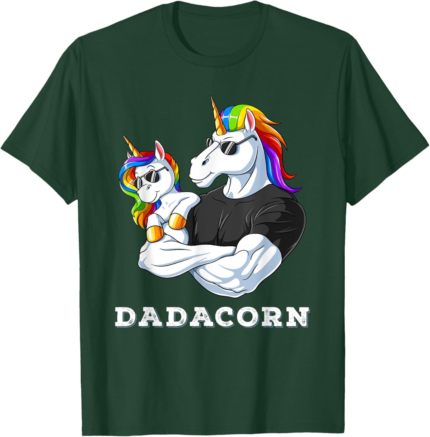 Dadacorn Unicorn Dad of the Birthday Girl Father's Day Gift T-Shirt - T-Shirt | Forest