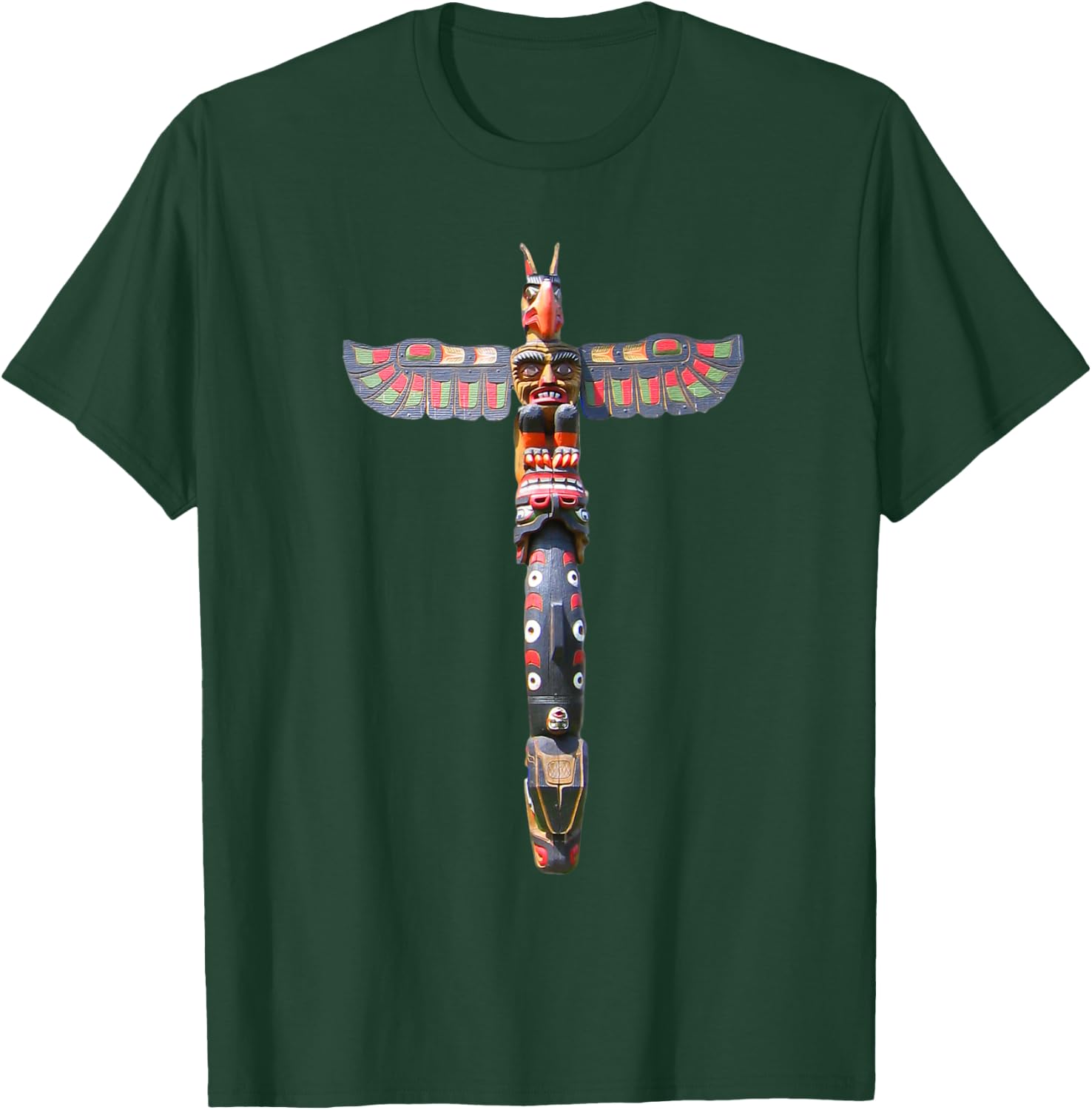 Native American Indian Northwest Totem Pole Art Washington T-Shirt - T-Shirt | Forest