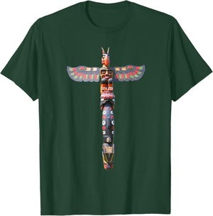 Native American Indian Northwest Totem Pole Art Washington T-Shirt - T-Shirt | Forest