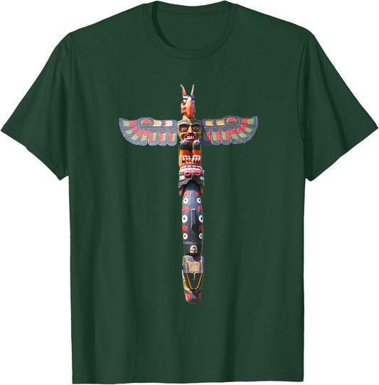 Native American Indian Northwest Totem Pole Art Washington T-Shirt - T-Shirt | Forest