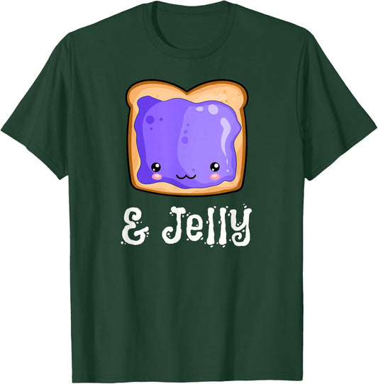 Kawaii Peanut Butter & Jelly PB&J Matching Blueberry Jam T-Shirt - T-Shirt | Forest