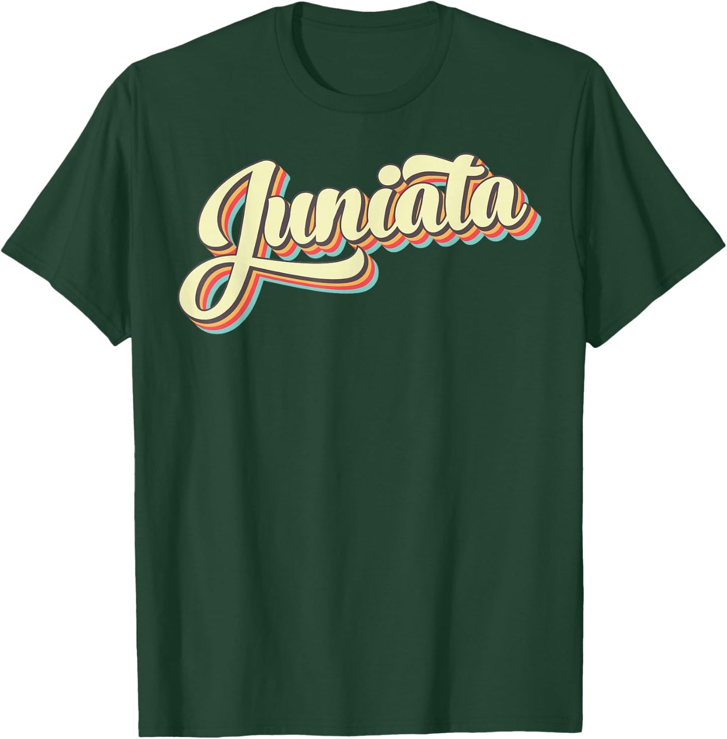 Juniata Retro Art Baseball Font Vintage T-Shirt - T-Shirt | Forest