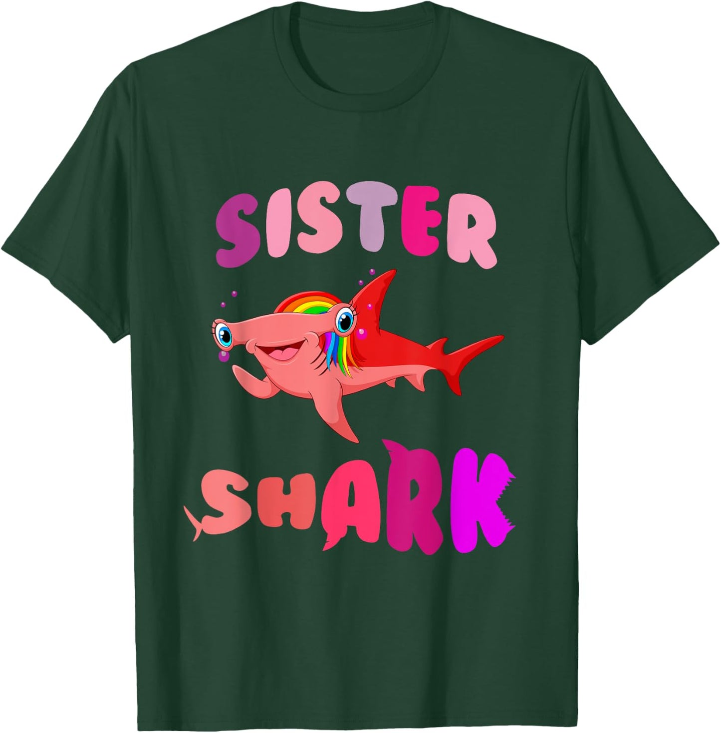 Sister Shark hammerhead birthday family shark matching T-Shirt - T-Shirt | Forest