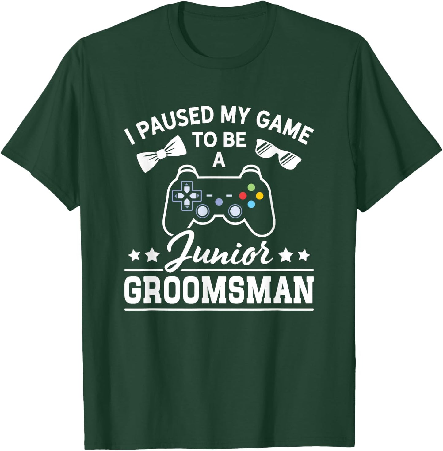 Video Gamer Paused My Game Junior Groomsmen Junior Groomsman T-Shirt - T-Shirt | Forest