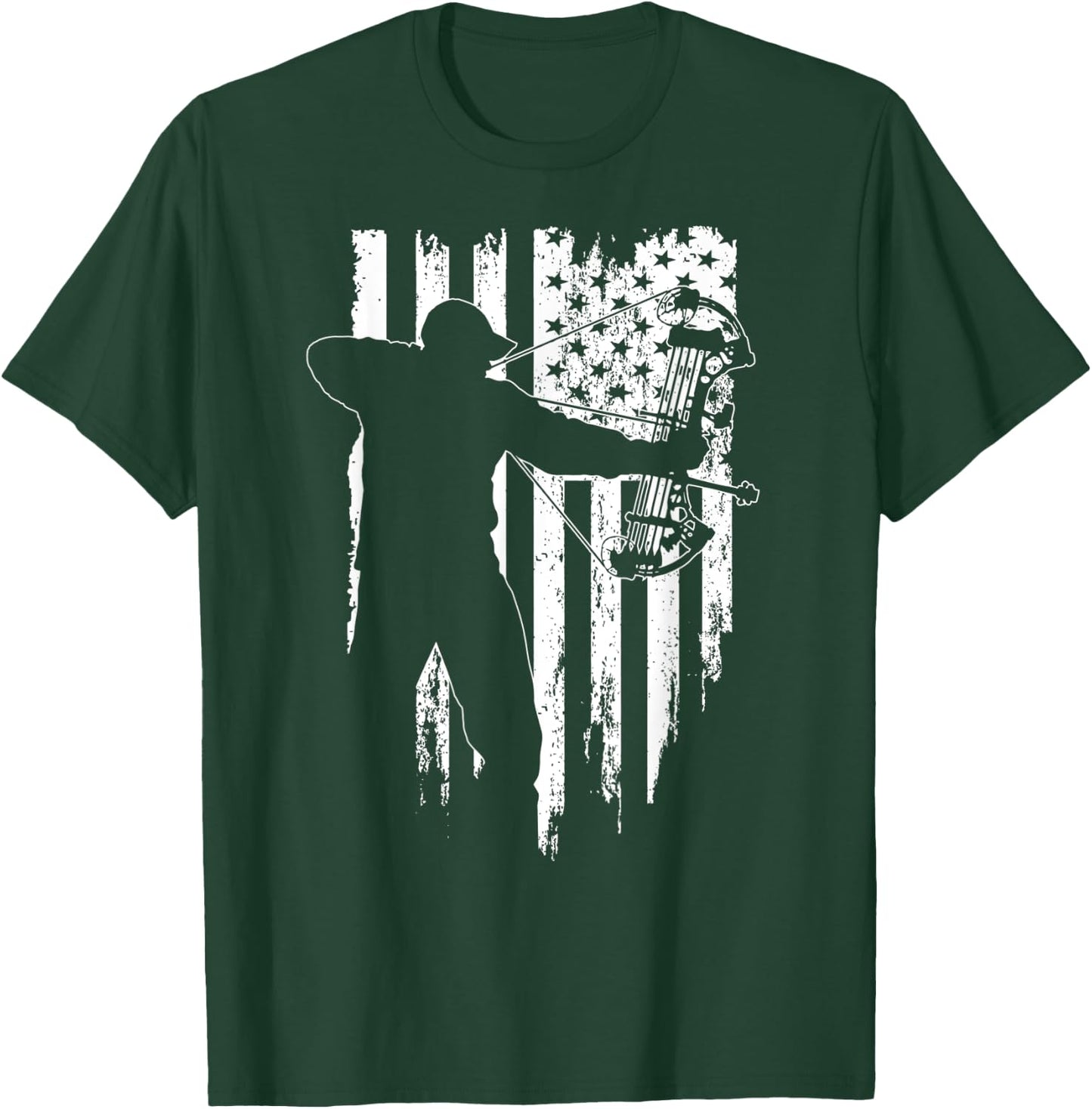 American Flag - Hunt Archery Bowhunting Compound Bow Hunting Women Men T-Shirt - T-Shirt | Forest