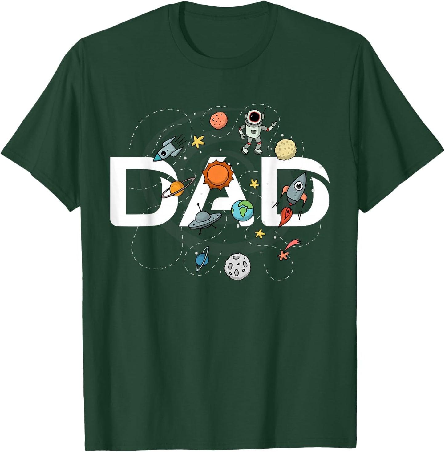 Dad Outer Space Birthday Party Grandson Nephew Universe Pop T-Shirt - T-Shirt | Forest