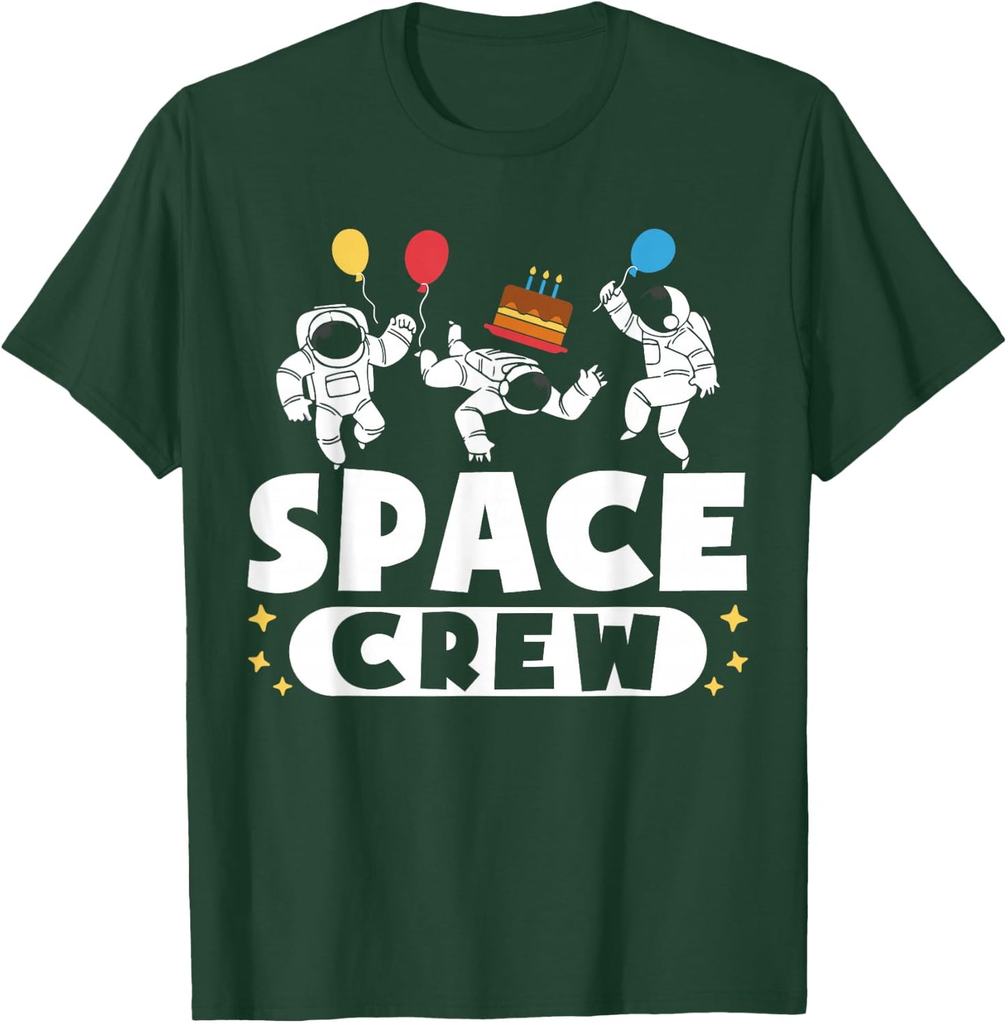 Space Crew Astronauts Birthday Party T-Shirt - T-Shirt | Forest