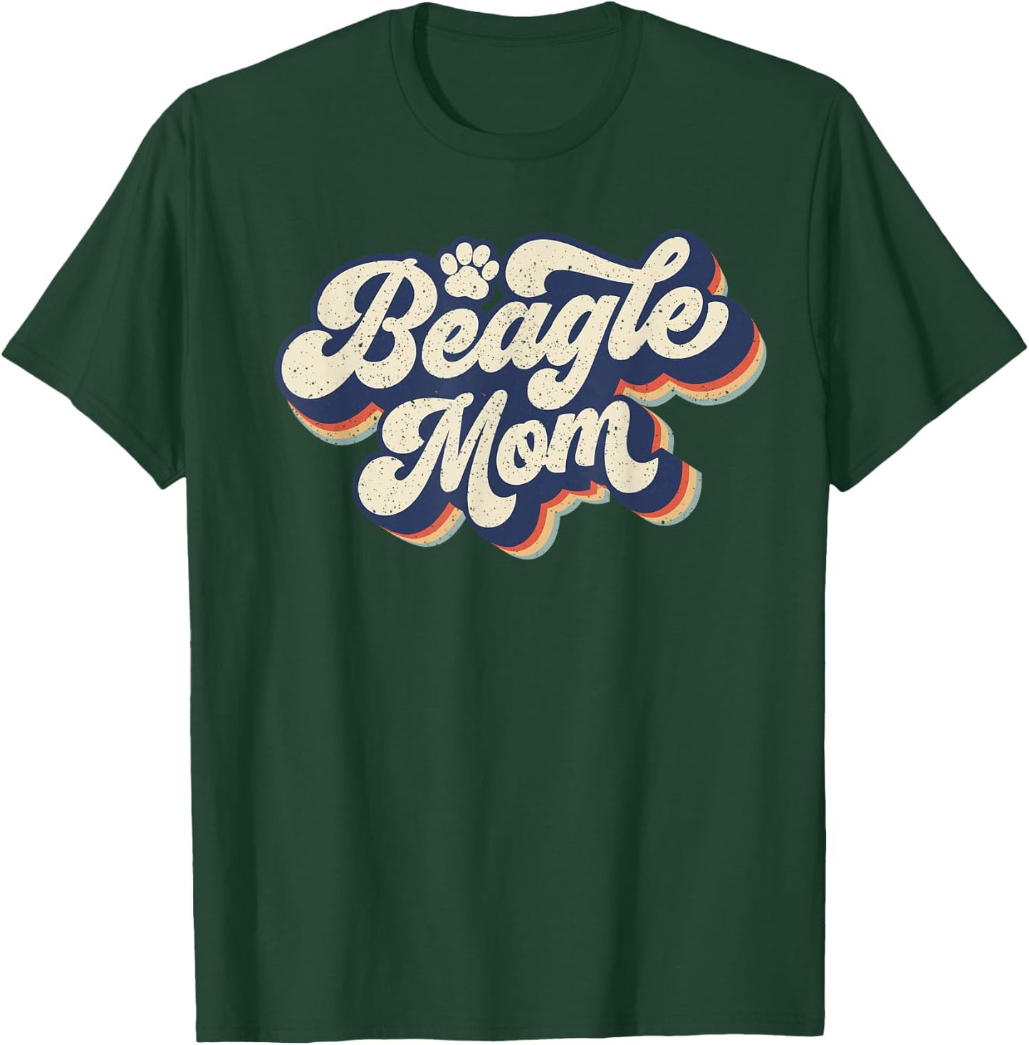 Vintage Mother's Day Gift Dog Lovers Groovy Beagle Mom T-Shirt - T-Shirt | Forest