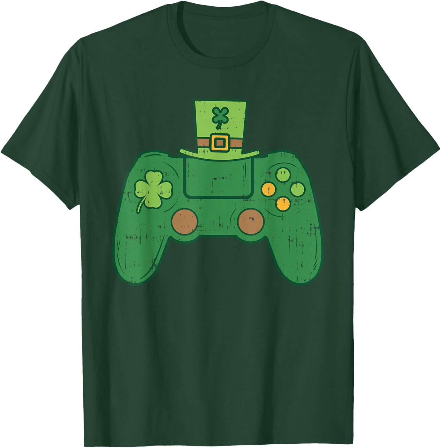 Video Game Controller Irish Gamer Boys St Patricks Day Men T-Shirt - T-Shirt | Forest