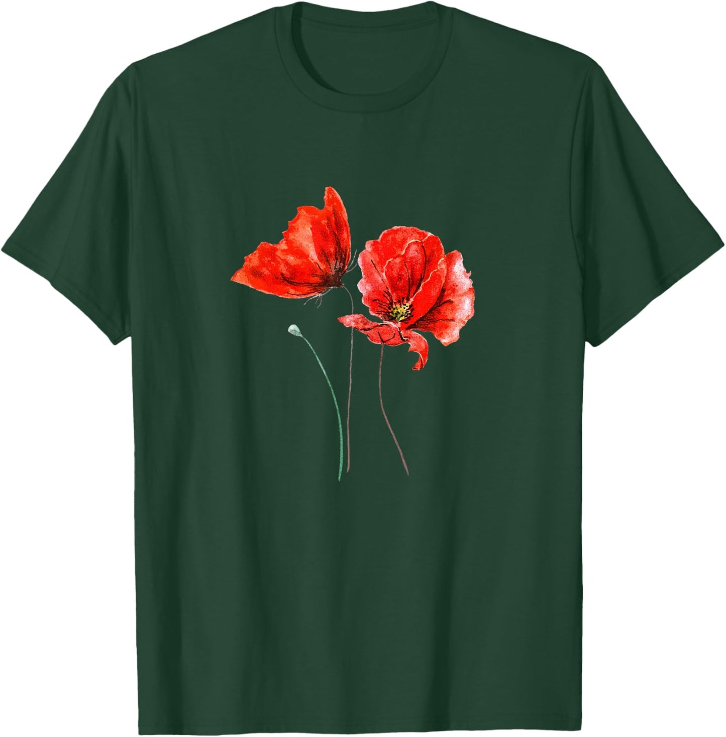 Poppies red poppy flower nature T-Shirt - T-Shirt | Forest