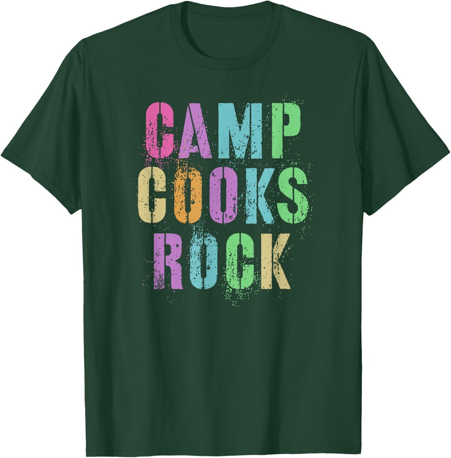 CAMP COOKS ROCKS Funny Campground Chef Crew Campsite Kitchen T-Shirt - T-Shirt | Forest