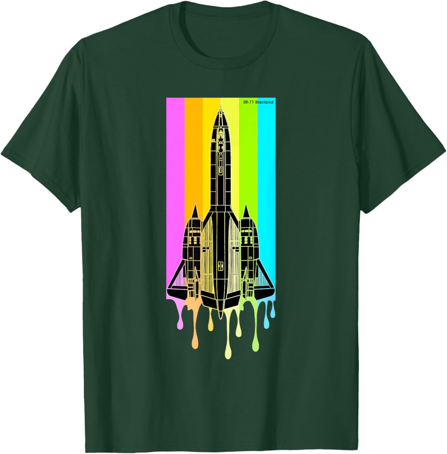SR-71 Blackbird Vintage SR71 Aircraft Graphic Design T-Shirt - T-Shirt | Forest