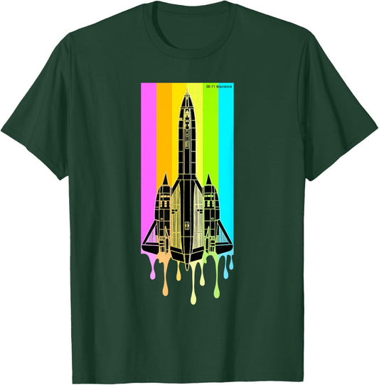 SR-71 Blackbird Vintage SR71 Aircraft Graphic Design T-Shirt - T-Shirt | Forest