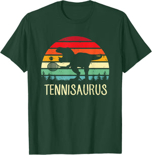 Tennisaurus Dinosaur Gift Dino T-Rex Tennis Sports Athlete T-Shirt - T-Shirt | Forest