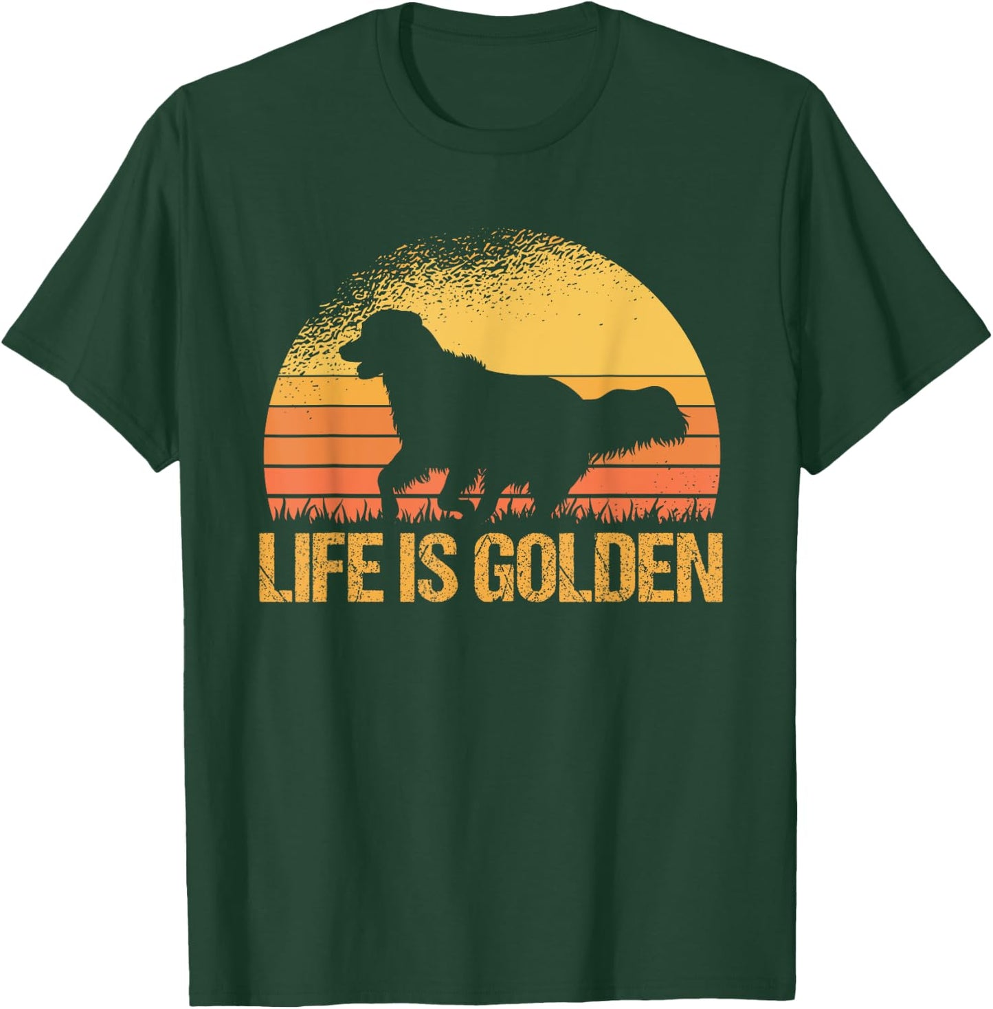 Life Is Golden Dog Golden Retriever Lover - Golden Retriever T-Shirt - T-Shirt | Forest