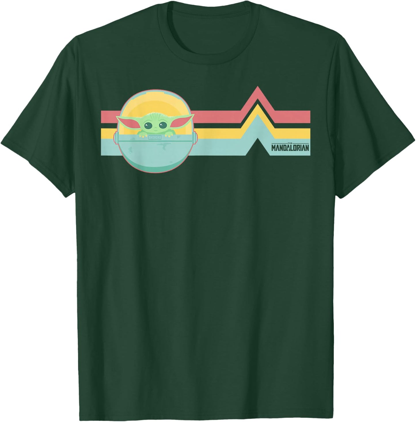Star Wars The Mandalorian The Child Rainbow Chest Lines T-Shirt - T-Shirt | Forest