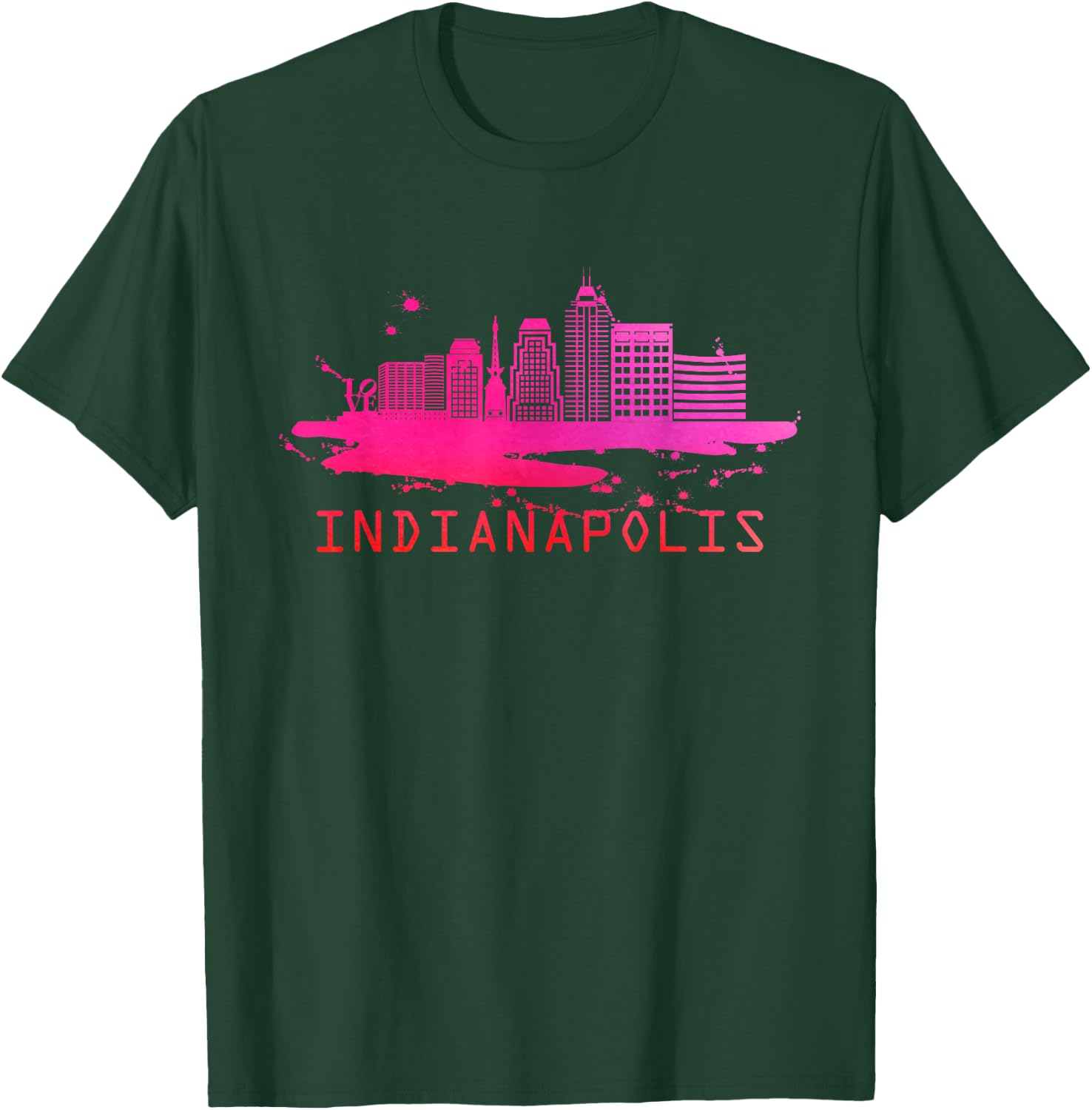 Modern Indianapolis Cityscape Souvenir - Indianapolis T-Shirt - T-Shirt | Forest