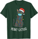 Santa Black Cat Mask Meowy Catmas Christmas Quarantine Gift T-Shirt - T-Shirt | Forest