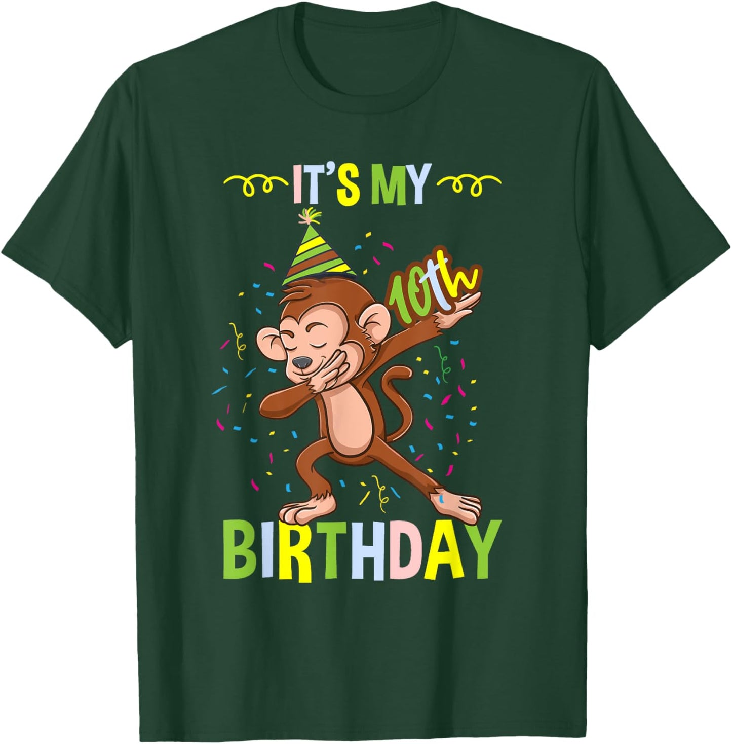 Its My 10th Birthday Monkey T-Shirt - T-Shirt | Forest