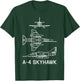 A-4 Skyhawk American Plane Blueprint Diagram T-Shirt - T-Shirt | Forest