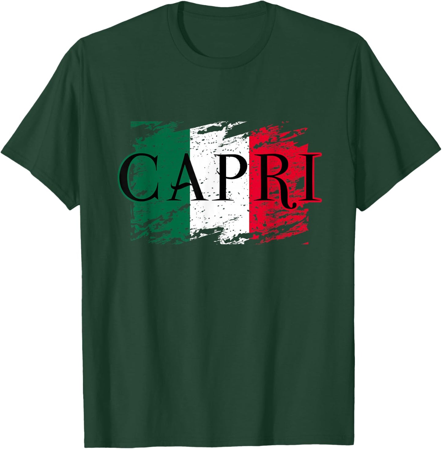 Europe Italy Vacation Travel Capri Italian Flag T-Shirt - T-Shirt | Forest