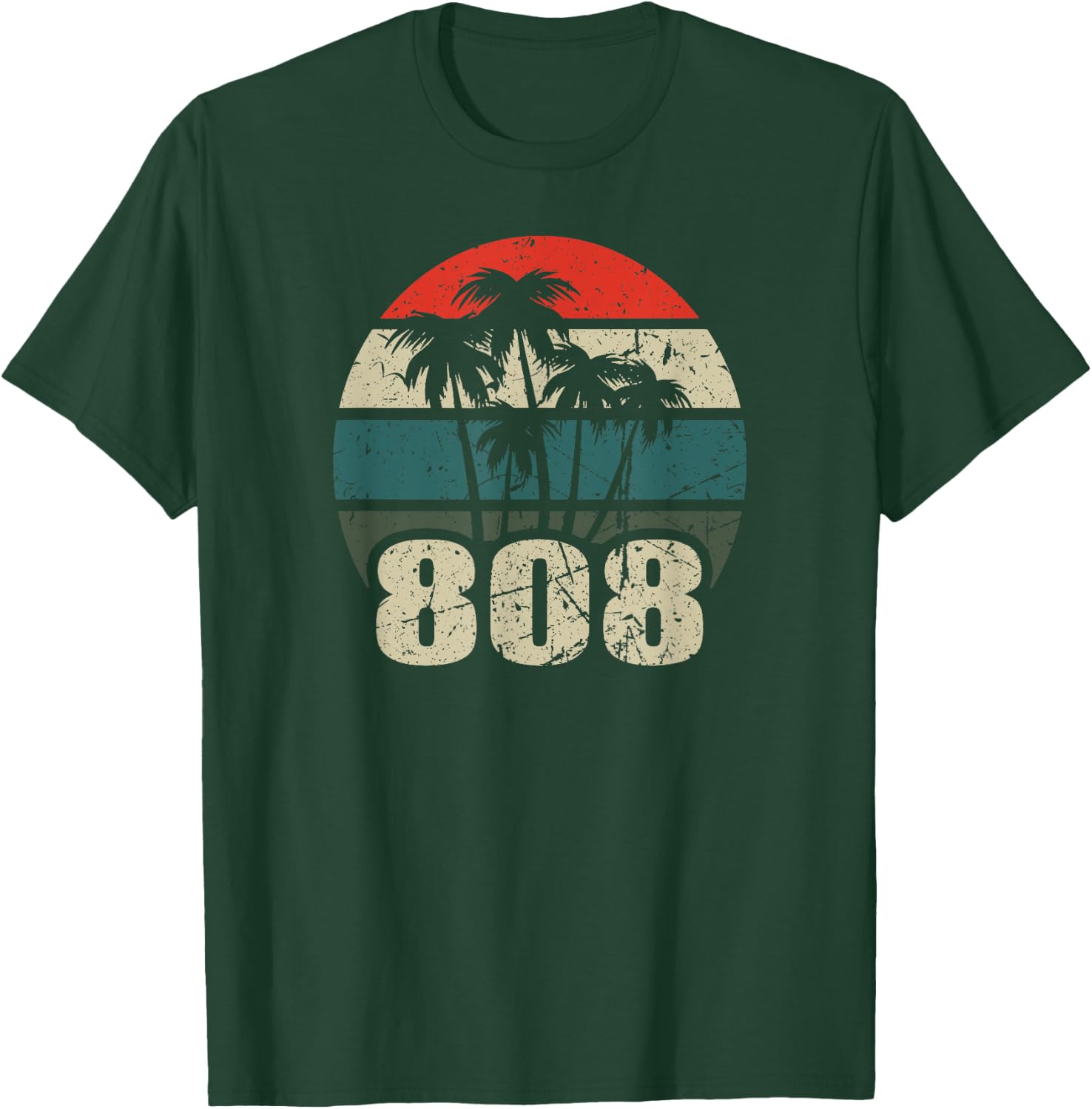 Hawaii 808 Oahu Waikiki Maui Kona Kauai Hawaiian Area Code T-Shirt - T-Shirt | Forest