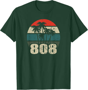 Hawaii 808 Oahu Waikiki Maui Kona Kauai Hawaiian Area Code T-Shirt - T-Shirt | Forest