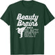 Beauty Brains Black Belt Girl Ponytail Kick Taekwondo Gift T-Shirt - T-Shirt | Forest