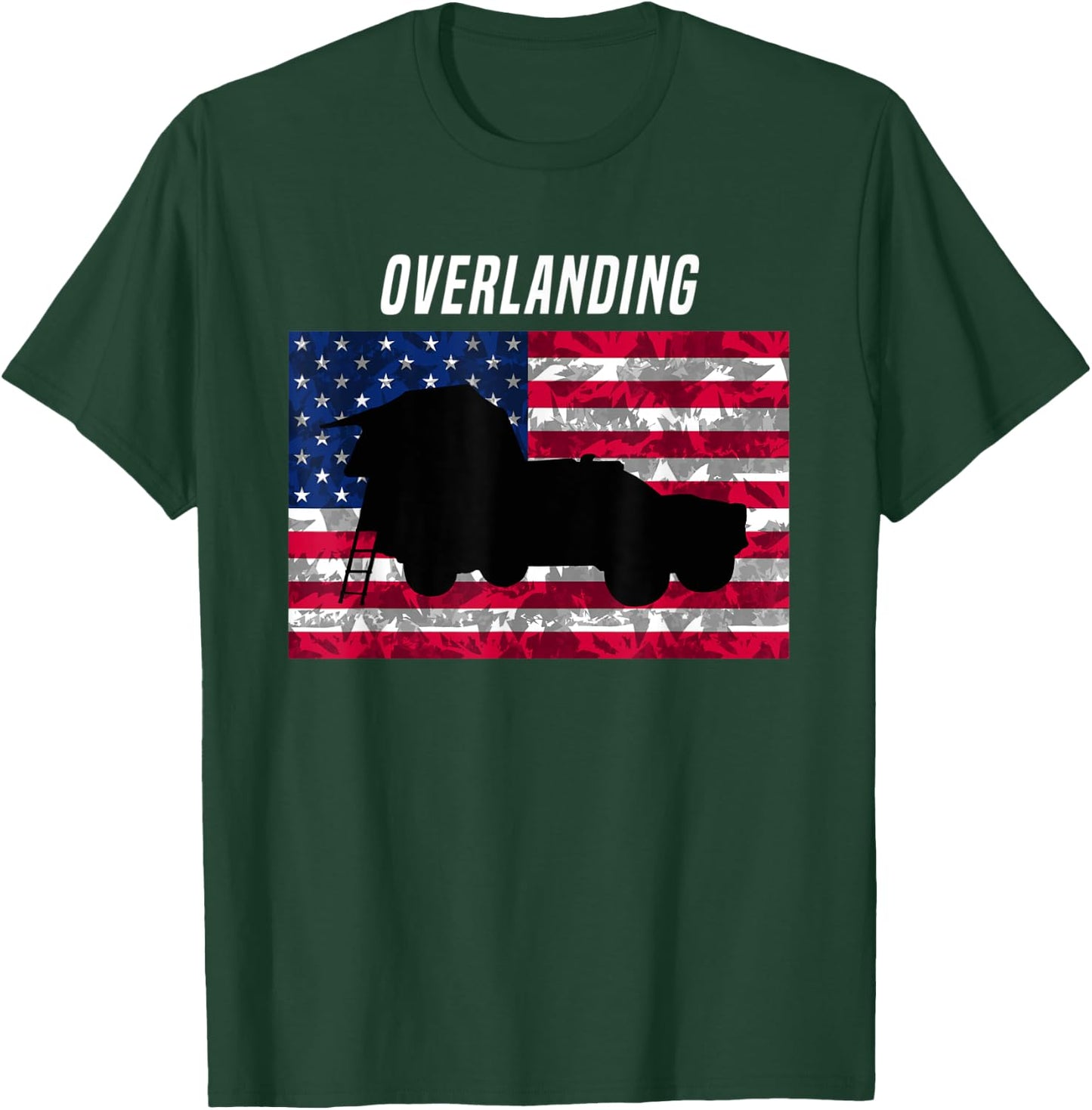 Overlanding American Flag t shirt Women Kids Men T-Shirt - T-Shirt | Forest
