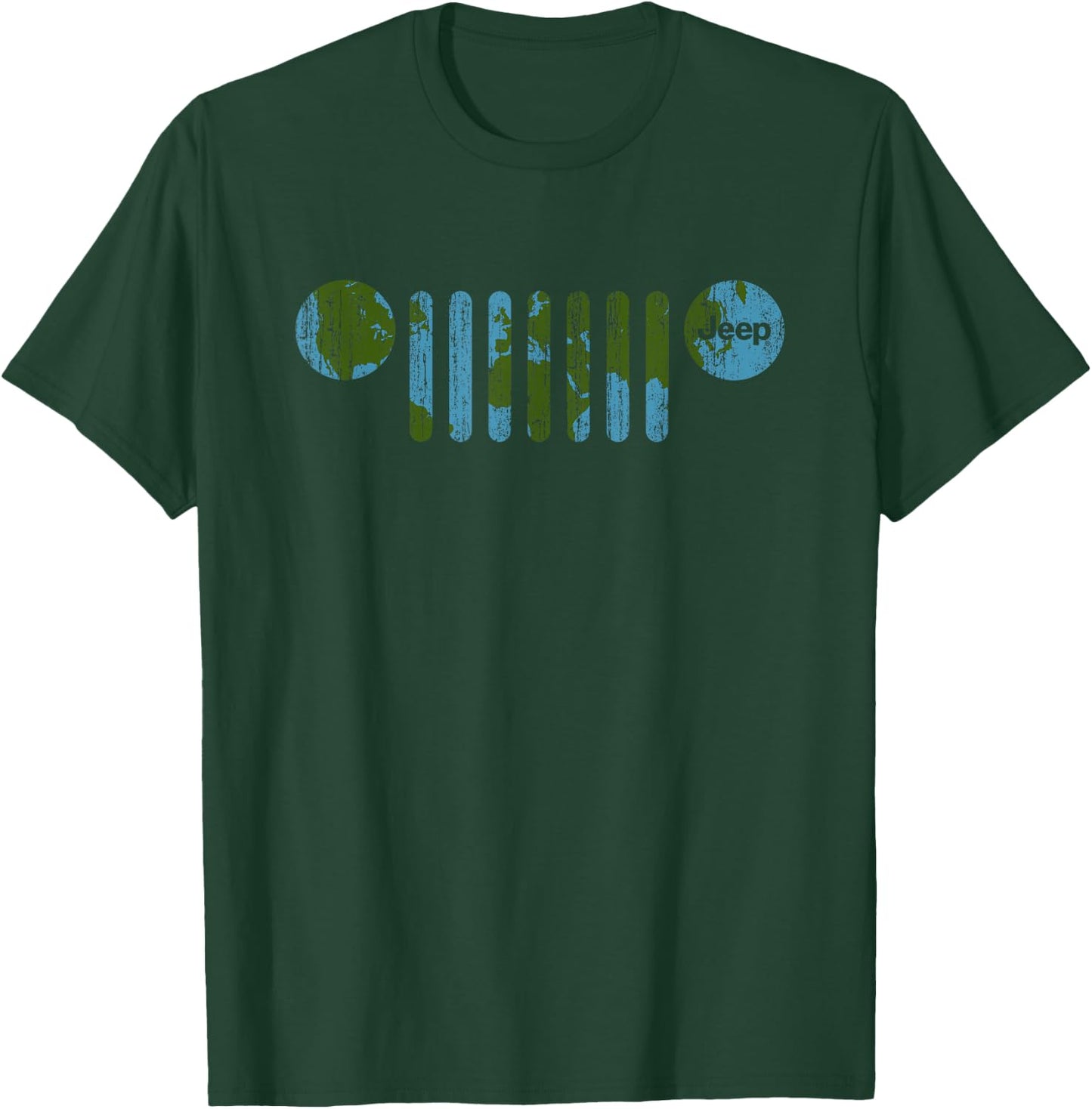 Jeep - There's Only One Earth, Jeep Grille T-Shirt - T-Shirt | Forest