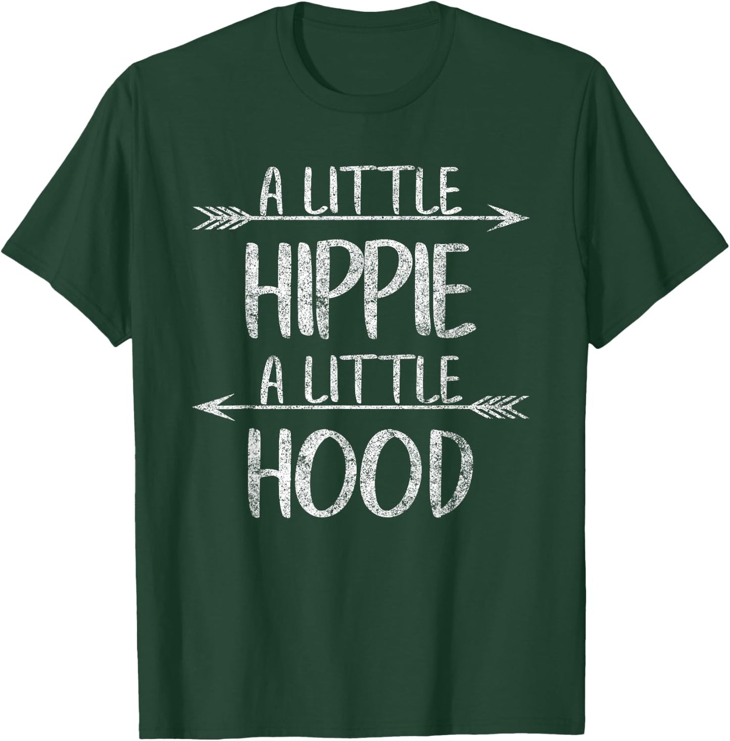 Hippie Hippy Lover Gypsie Shirt A Lil’ Hippie A Lil’ Hood T-Shirt - T-Shirt | Forest