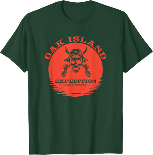 Oak Island Expedition Funny Vintage Canadian Pirate Treasure T-Shirt - T-Shirt | Forest