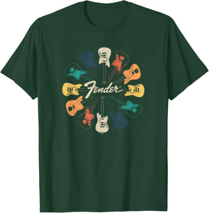 Fender Retro Guitar Kaleidoscope Small T-Shirt - T-Shirt | Forest