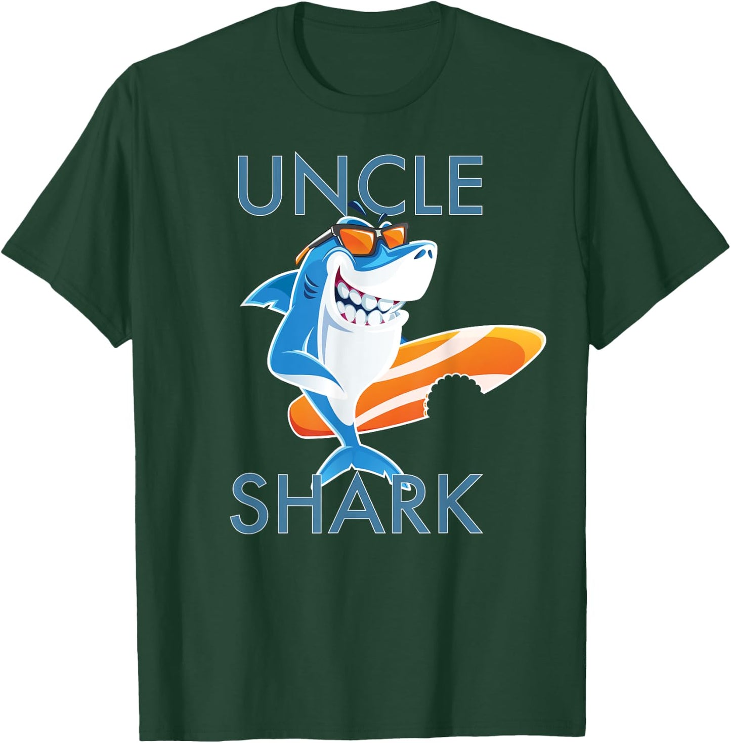 Cool Uncle Shark Family Matching Holidays T-Shirt - T-Shirt | Forest