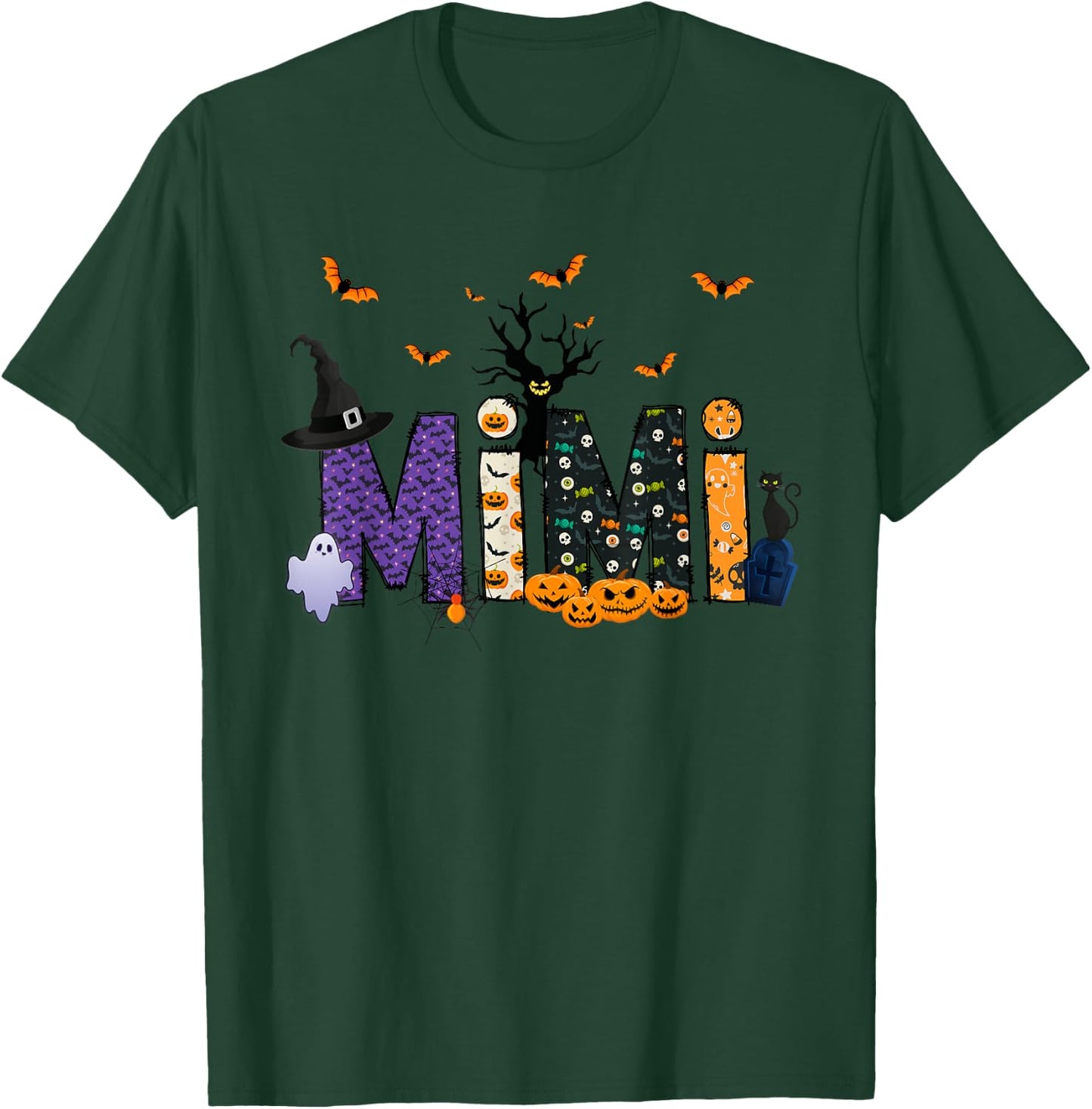 Mimi Witch Cute Grandma Mimi Halloween Costume Funny T-Shirt - T-Shirt | Forest