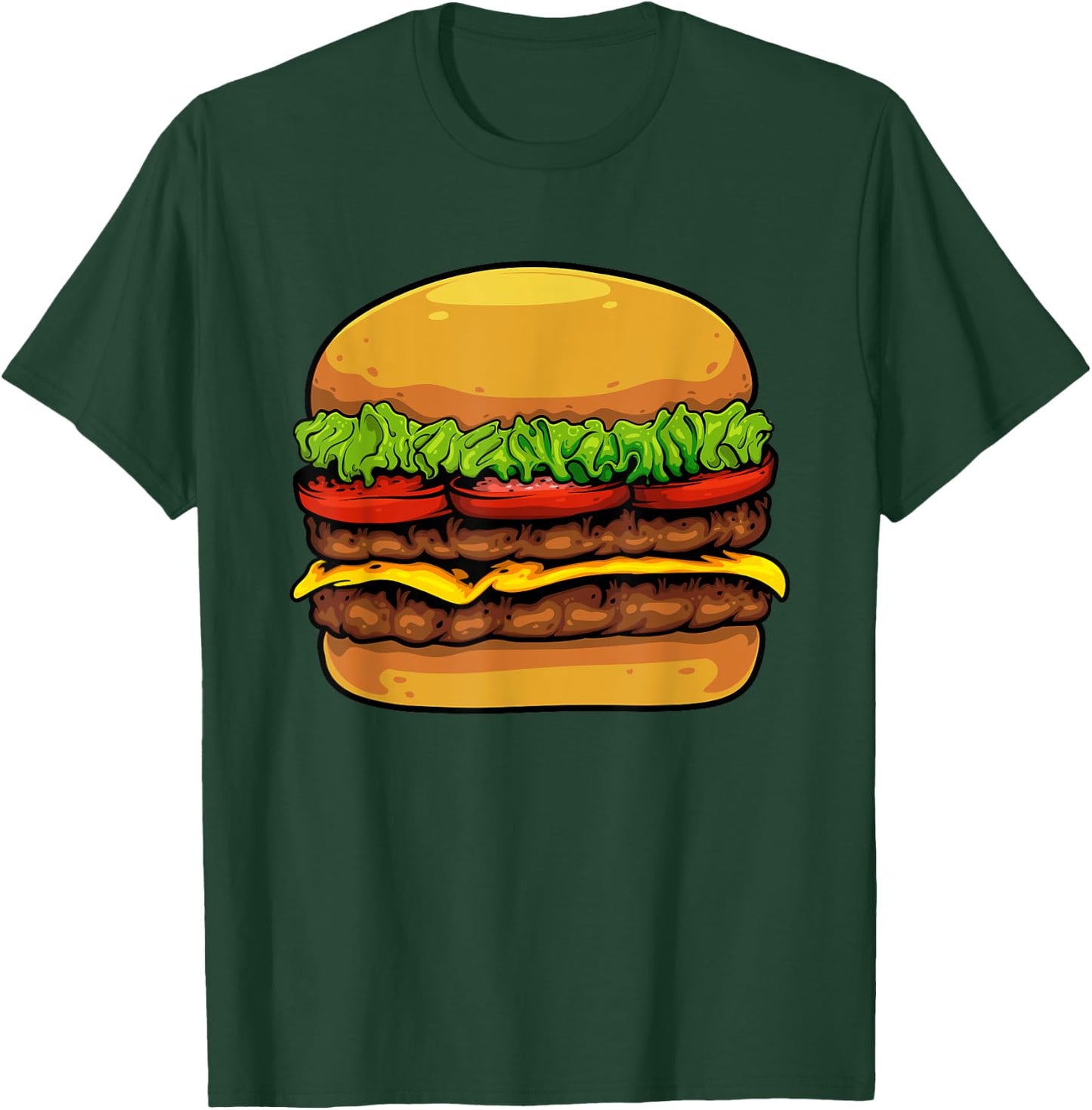 Funny Hamburger Art For Kids Men Women Cheeseburger Lover T-Shirt - T-Shirt | Forest
