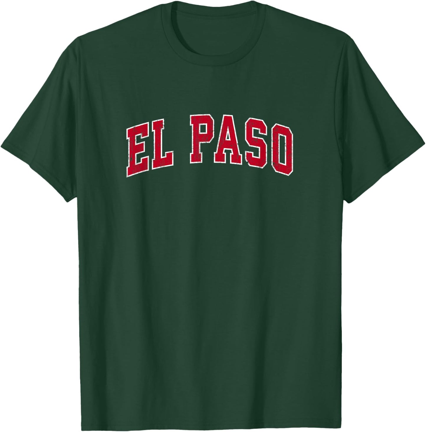 El Paso Texas TX Vintage Sports Design Red Design T-Shirt - T-Shirt | Forest