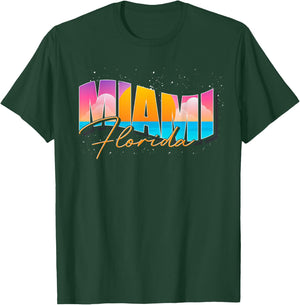 FL State Summer Vacation Tropical South Beach Miami Florida T-Shirt - T-Shirt | Forest
