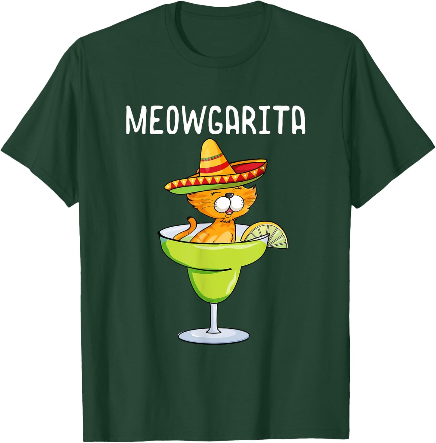 Meowgarita - Cinco de Mayo Margarita Cat Lover T-Shirt - T-Shirt | Forest