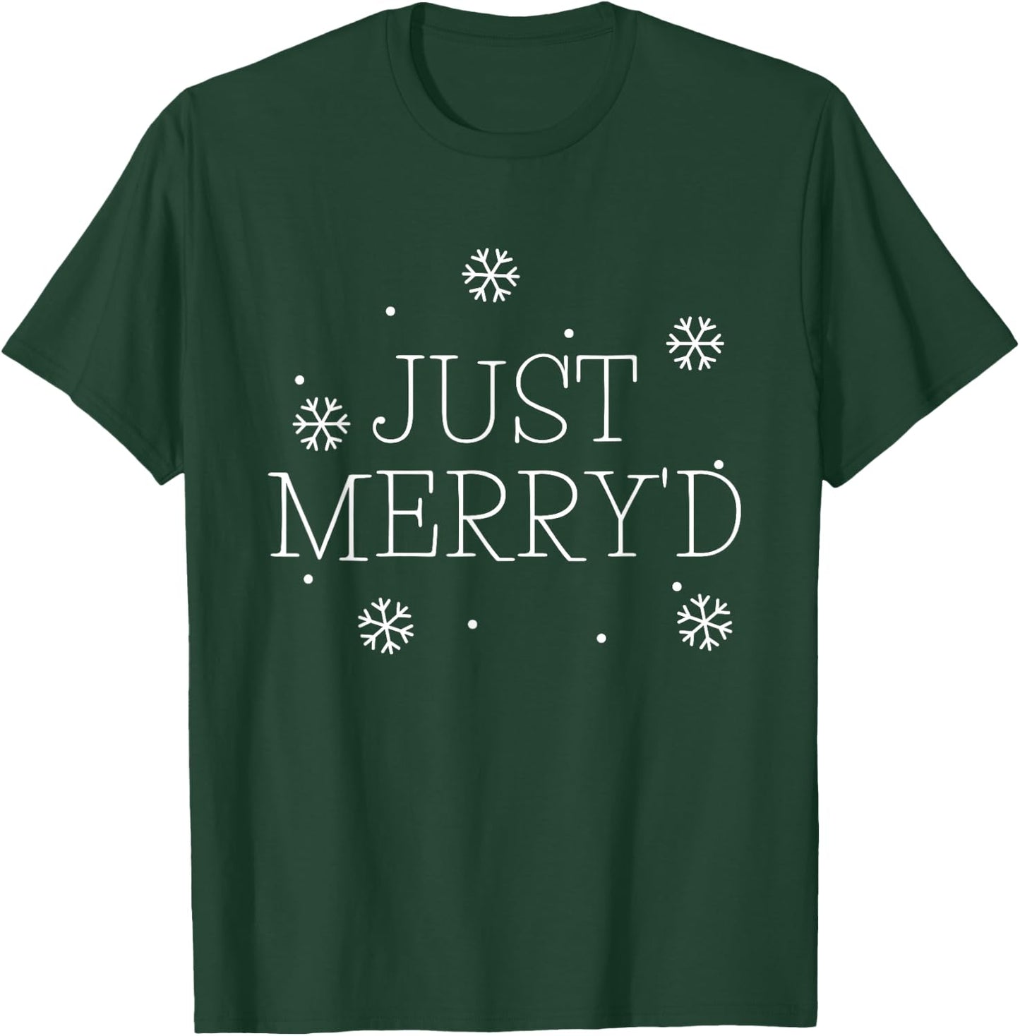 Just Merryd Wedding Married Christmas Gift Honeymoon T-Shirt - T-Shirt | Forest